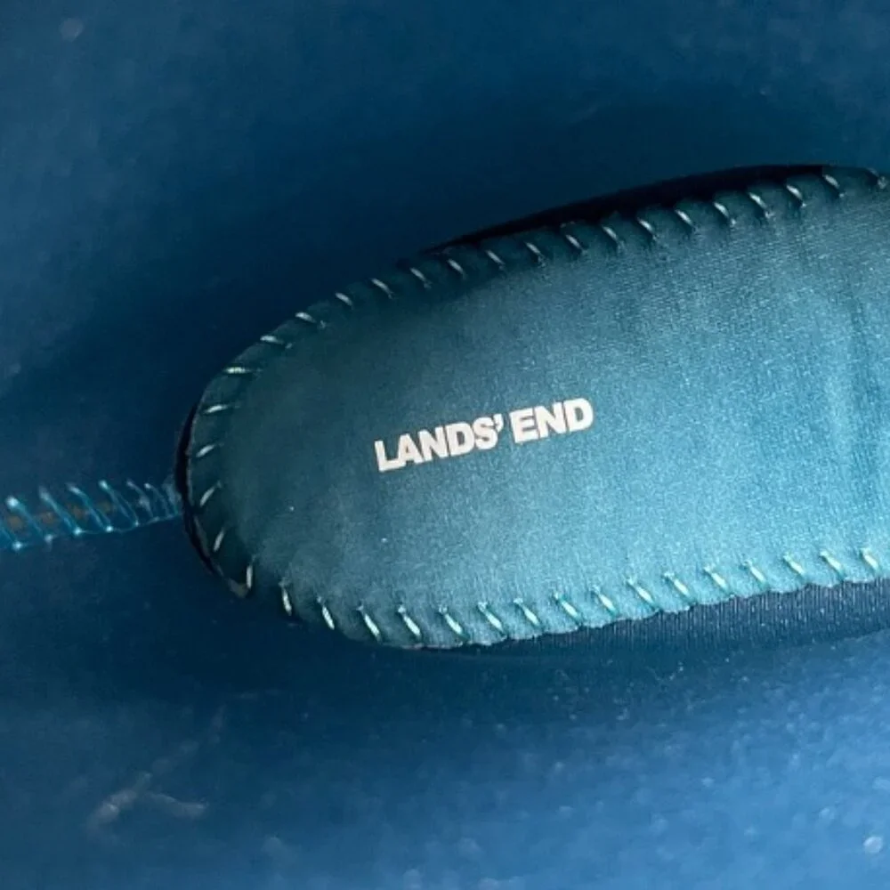 Lands End Children's Size 4 Blue Geometric Waterproof Rain and Snow Boots